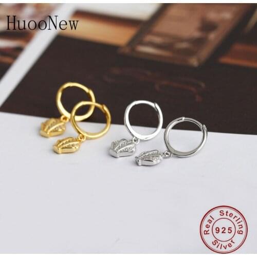 100% 925 Silver Round Gold Color Shell Zirconia Piercing Hoop Earring Women Pendientes Brinco Oorbellen Mujer Accessories 2020