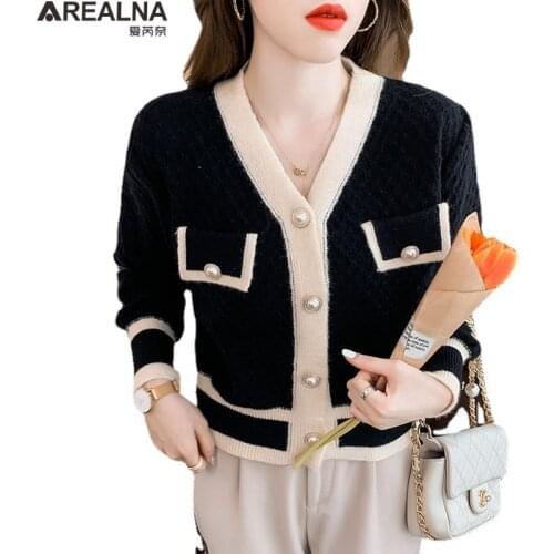 Women Knitted Cardigans Sweater Fashion Autumn Long Sleeve Slim Coat Casual Button Thick Korean Office V Neck Female Tops 2021
