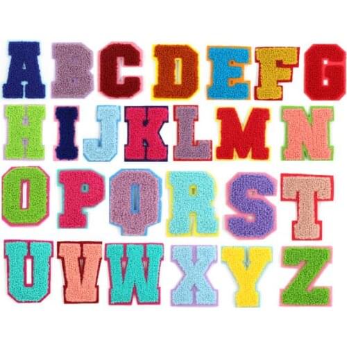 1Pcs English Letter Towel Embroidery Patches For Clothing Bags DIY Name Clothes Sticker Sew On Bags/Jeans Applique A-Z