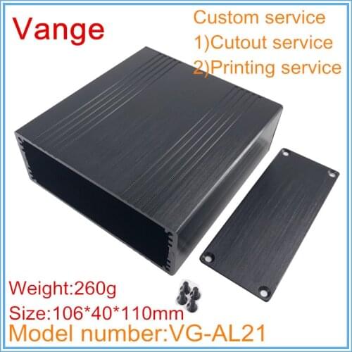 1pcs/lot black satin finish surface project cases 106*40*110mm 6063-T5 aluminum diy instrument boxes for industrial control PCB