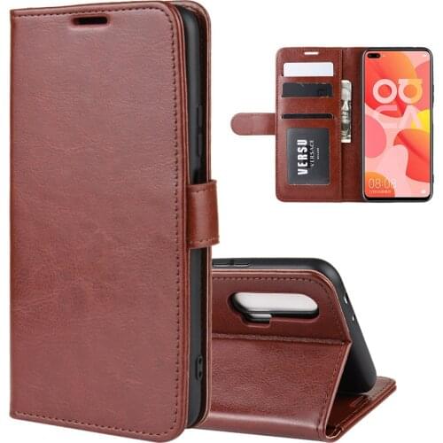 10pcs/lot free shipping R64 Wallet Leather Stand PU+TPU Cover with card slot For Huawei Nova 6 Nova 6SE Honor V30 Honor V30Pro