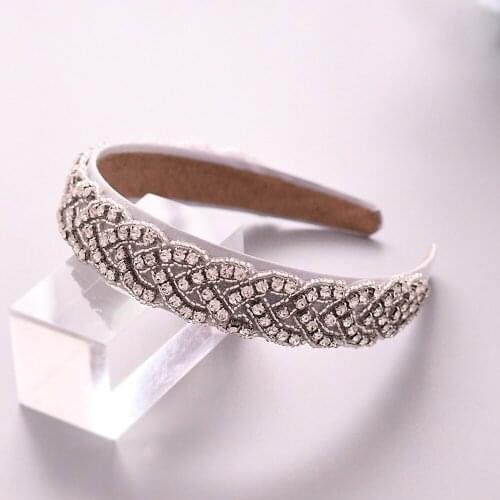 100% Handmade Stunning Bridal Headpiece Rhinestone Baroque Headband Wedding Tiara Bride Rhinestone Headhoop Wedding Hair Jewelry