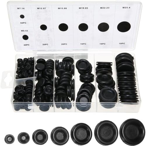 170pcs New Black Rubber Grommet Assortment Kits Car Electrical Wire Gasket Kit Firewall Hole Plug Set Electrical Appliance