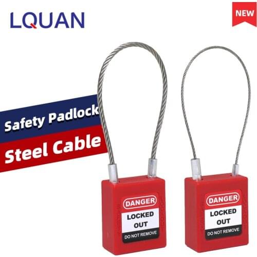 Safety Lockout Padlock 185mm Stainless Steel Cable Wire Shackle Electrical Energy Isolation LOTO Lock LQUAN PC175