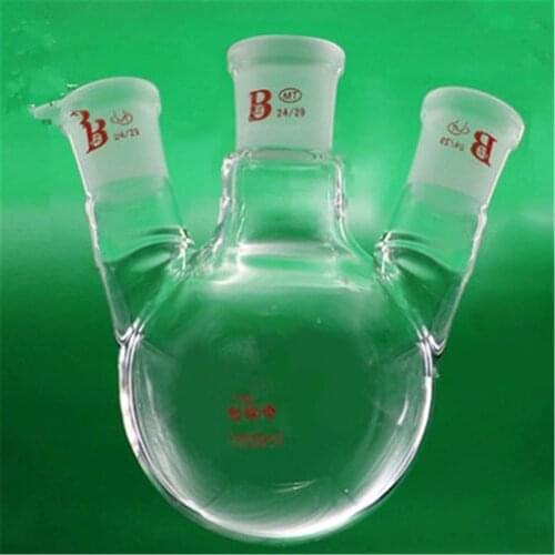 500ml,24/29*3,3-neck,Round bottom bevel connect Glass flask,Lab Boiling Flasks,Three neck laboratory glassware