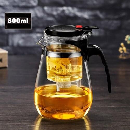 800ml Heat Resistant Glass Teapot Chinese Kung Fu Tea Pot Set Portable Green Tea Puer Kettle Coffee Maker Home Office Accessorie