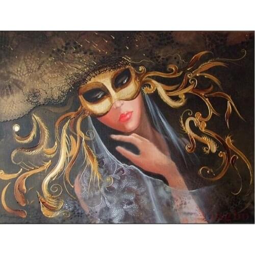 DIY 5D Diamond Painting mask woman Full Square Drill Handicraft Mosaic Picture Of Rhinestones Christmas Decoration For Home L597