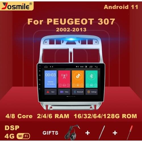2 din Android 11 Car Multimedia Radio For PEUGEOT 307 sw 307 2002-2013 Video Player Navigation GPS Wifi Carplay DSP 6GB 128GB