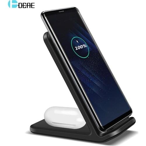 DCAE 2 in 1 20W Fast Wireless Charger Stand Qi Charging for Airpods Pro iPhone 12 11 XS XR 8 Samsung S20 S10 Buds Charge Station