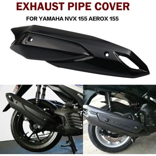For YAMAHA NVX155 Aerox155 NVX 155 Motorcycle exhaust pipe cover Carbon fiber Pattern anti-scald cap Heat shield rustproof shell