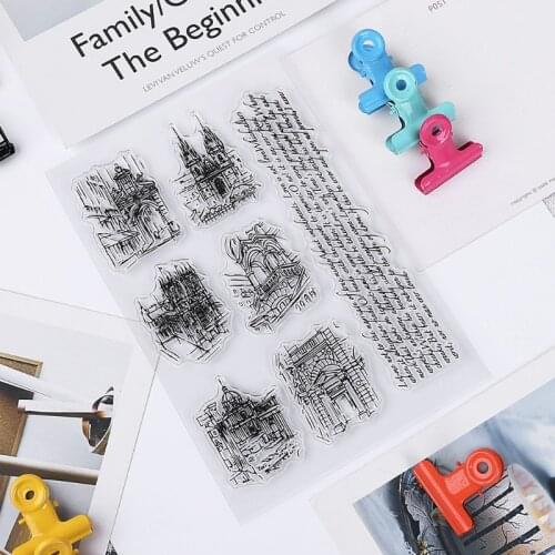 F2TE Building Transparent Clear Silicone Stamp For DIY Scrapbooking Photo Album Decor