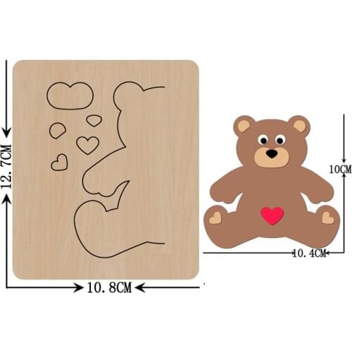 Cute Bear Keychain Pendant Cutting Mold Wood Dies For Leather Blade Rule Cutter Paper Crafts for Common Machines on the Market