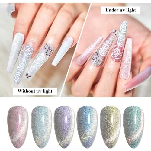 MSRUIOO Transparent Spar Cat Eye Magnetic Gel Nail Polish Manicure 8ml Chameleon Jelly Color Gel UV Base Top Coat Hybrid Varnish