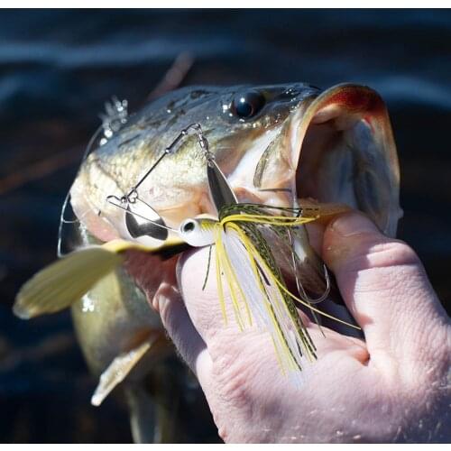 Goture 1pc Spinner Bait Metal Spoon Fishing Lure 18g 22g Spinnerbait with Double Hook Willow Colorado Blades Buzzbait Swimbait