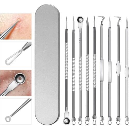 9pc Acne Blackhead Removal Needles Stainless Steel Black Dots Cleaner Black Head Pore Cleaner Deep Cleansing Tool Face Skin Care