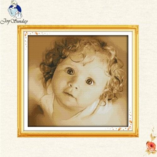 Joy Sunday angel Girl Needlework DMC 11CT 14CT counted Cross Stitch For Embroidery,Printed Baby Cross-Stitching,DIY Handmade