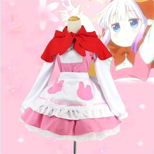 Kanna Cos Japanese Anime Miss Kobayashis Dragon Maid Kamui Kanna Cosplay Costumes Halloween Christmas Dresses Women size S-3XL