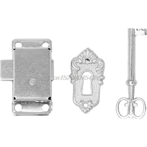 Classical Vintage Antique Drawer Cabinet Wardrobe Cupboard Door Alloy Lock + Key Interior Door Locks R06 Drop Ship