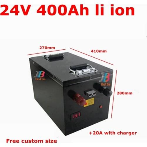 2pcs 24V 400AH Lithium ion battery BMS li-ion battery for 2500W 6000W RV EV scooter solar Vehicle motorhome +20A Charger