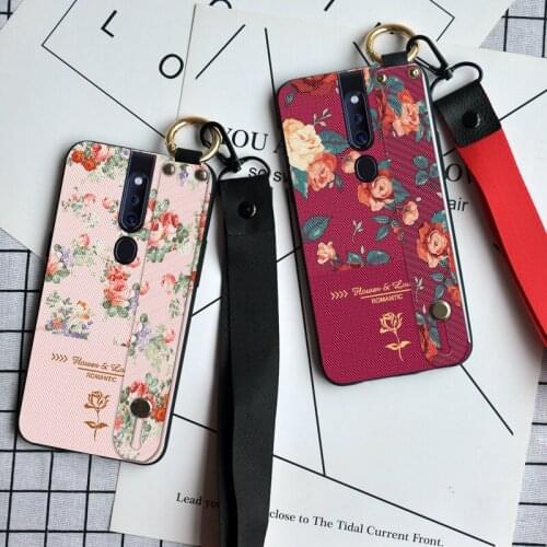 3D Floral Matte Silicone Cases For OPPO Find X2 Pro Luxury Neck Lanyard Cover For OPPO A5 A9 2020 F7 Youth F9 A11X F11 F17 Pro