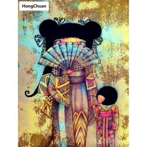 Cute girl full square round 5d diy diamond painting diamond mosaic crafts diamond embroidery rhinestone decoration new year