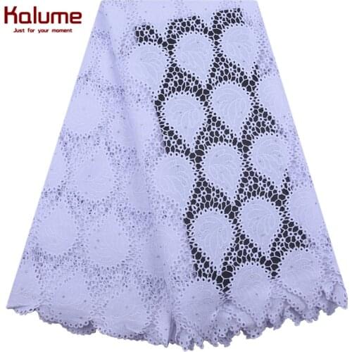 Kalume Fashion African Guipure Cord Lace Fabric Pure White Nigerian Cord Lace Embroidery Water Soluble Cord Lace For Dress F2066