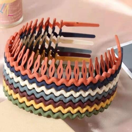 Fashion Simple Headdress Solid Color Resin Hair Comb Hairbands Headband Hair Hoop Bezel with Teeth Hair Accessories for Women