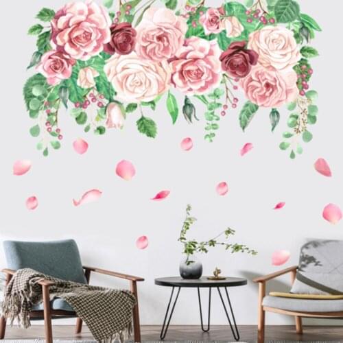 Flowers Wall Stickers Art Home Decor Wallpaper Removable vinyl wall decals for kids living room decorations