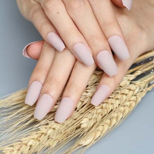 NEW popular model Long Square head Candy colors false nails 24pcs Matte Milk color A616
