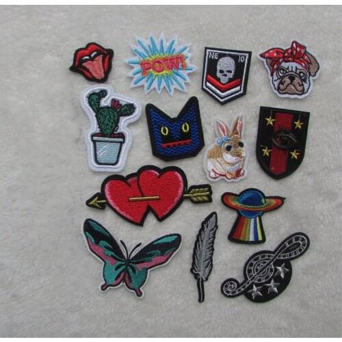New arrive red Lip butterfly Patch Cheap Embroidered Cute Patches Iron On Cartoon For Clothes DIY Kids Jeans Applique Badges
