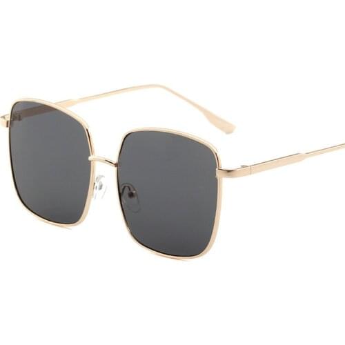 Driver Goggles Women Vintage Oversized Glasses Square Shades Metal Frame Womens Sunglasses UV400 Eyewear Ocean Lens Glasses