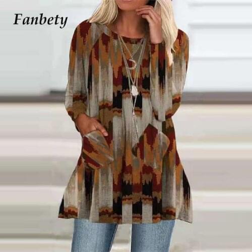 2021 Autumn Fashion Vintage Check Printed Pocket Long Sleeve Top Women Casual O-Neck All-match Pullovers Streetwear Loose Shirts