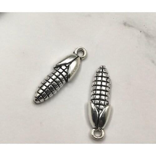 10pcs 24x7mm corn Charms Pendants For Jewelry Making Antique Silver corn Pendants Charm DIY Handmade Craft