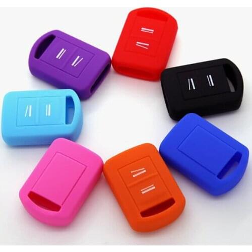 PREISEI 30pieces/lot 2 buttons Silicone Car Key Case For Opel Corsa Remote Fobs Key Protector Bag