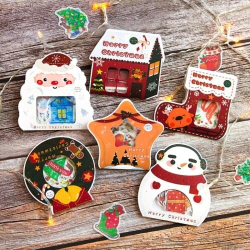 Christmas series Kawaii Cute Cartoon Greetings Handbook Decoration Sticker Scrapbooking Girl School Supplies Elk Stickers