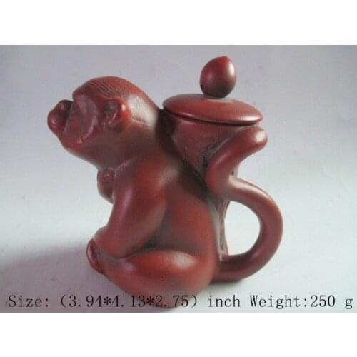 Ancient Chinese purple sand lovely monkey statue teapot