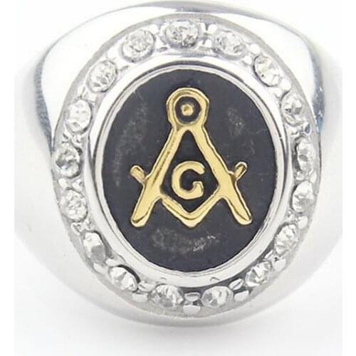 Vintage Mens Round Freemason Free Mason Templar Masonic Ring US SIZE 7/8/9/10/11/12/13/14/15