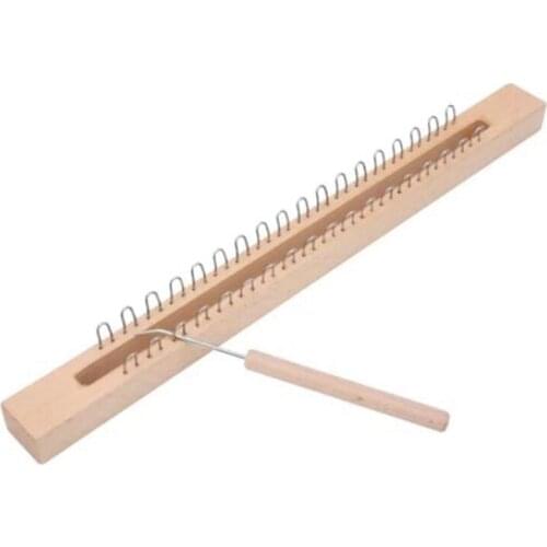 DIY Knitting Rectangular Wooden Weaving Loom Hand Wool Knitting Machine With Elbow Crochet Hook Materials Kits