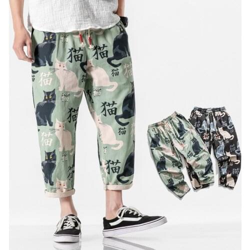 Jogging Pants Woman 2021 Fashion Bottoms 5Xl Streetwear Man Summer Harem Pants Printed Casual Pants Mans Harajuku Style Oversize