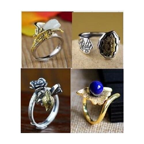 S925 sterling silver jewelry new male and female general handmade zircon open ring