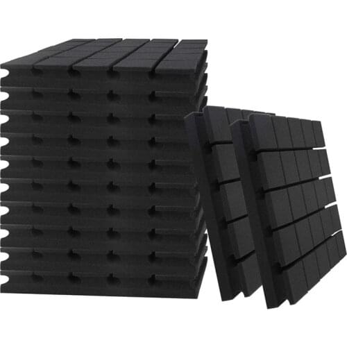 12 Pcs Sound-Absorbing Foam Board,Studio Wedge-Shaped Brick, Sound Insulation Board Wedge-Shaped Board, 25 Square Design