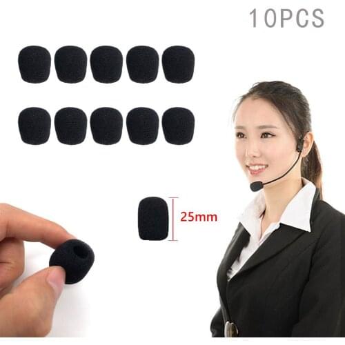 10 Pcs Of 25MM Soft Elastic Sponge Lavalier Microphone Sponge Headphone Foam Sponge For Headphone Sleeve Microphone