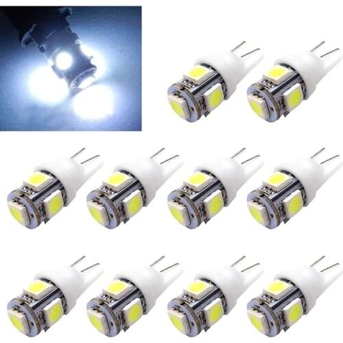 10PCS Led Car DC 12v Lampada Light T10 5050 Super White 194 168 w5w T10 Led Parking Bulb Auto Wedge Clearance Lamp