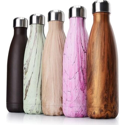 260ML & 500ML Outdoor Water Bottle Cycling Camping Bicycle Sports Thermal Insulation Stainless Steel Bottle For Water Cola Style