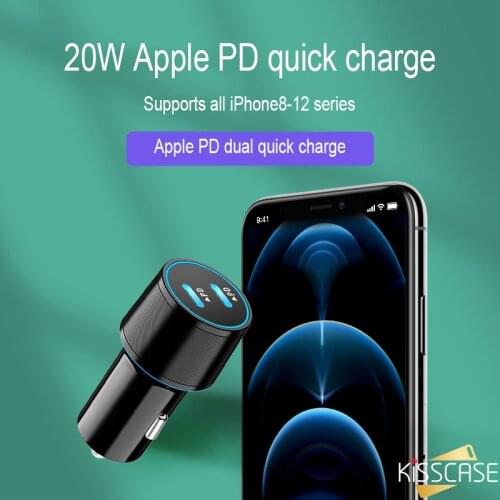 Apple 20W PD Dual Fast Charging Type-C Car Charger For iPhone 8-12 Full Series Car Cigarette Lighter Multi-Function Car Charger