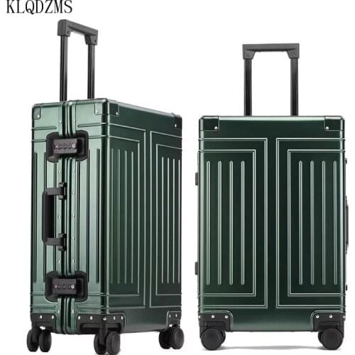 KLQDZMS 20’’24’’26’’29 Inch Fashion Travel Rolling Bags With Universal Wheel All Aluminum Alloy Trolley Luggage Suitcase