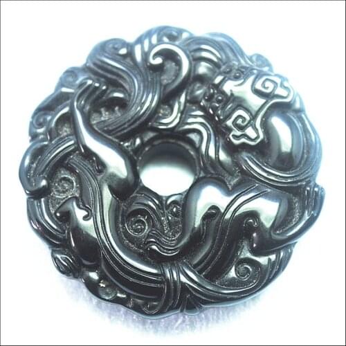 Black carving glass pendants for charms pendants making 45mm round shape top fashion jewelry diy beads findings