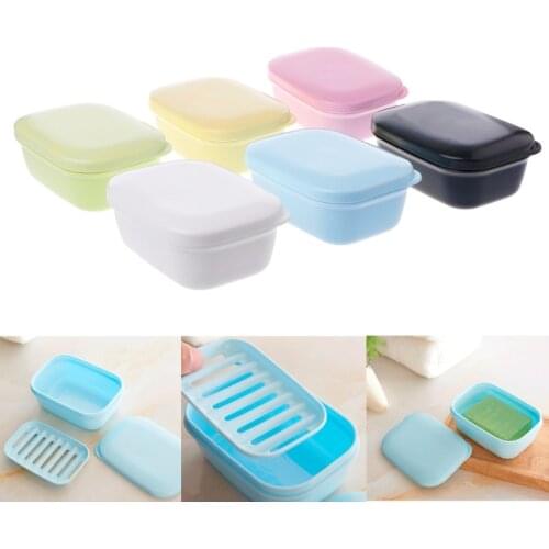 Home Bathroom Shower Soap Box Dish Plate Holder Case Container Travel Hiking