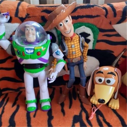 30CM Toy --Story Talking Buzz Lightyear Woody Jessie Slinky Dog Action Figure Model toy doll Birthday Christmas For Kids Gift
