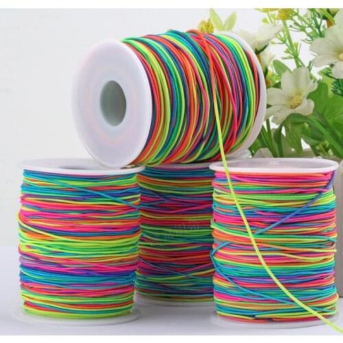 1.0/1.2/1.5 mm DIY Colorful cored Elastic Rope Colored Nylon Thread Cord High Elastic Sewing Stretch Rope Making for Bracelet